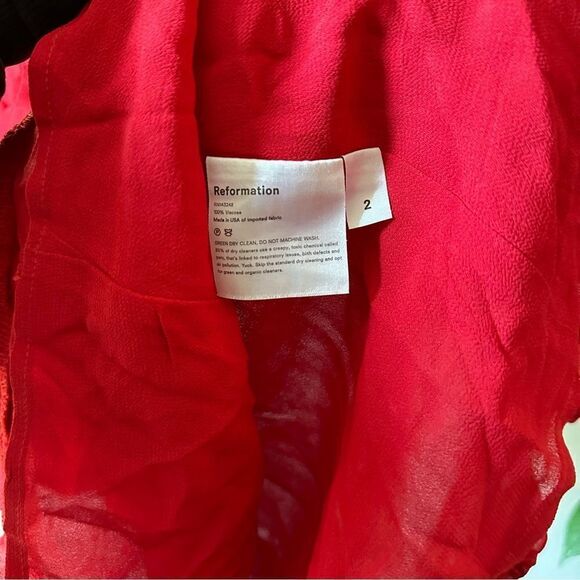 Reformation Christine Dress in Lipstick Red - Picture 9 of 10
